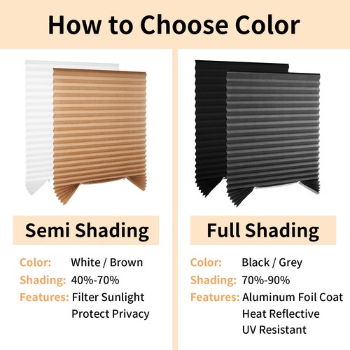 Self-Adhesive Temporary Pleated Blinds Blackout Bathroom Curtains Windows Shade - Picture 36 of 44
