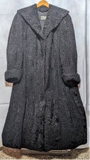 Karacul Persian Lamb Full Length Coat Black J. Pachingrer Augsburg Pelzewaren