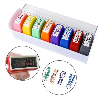 8 Stück Lehrer Stempel Set bunte Stempel Belohnung Motivation für Männer Frauen für