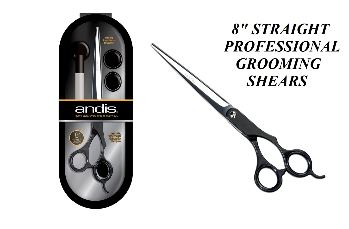 ANDIS PROFESSIONAL Stainless Steel 8"BLUNT/SAFETY Tip SHEAR Scissor Pet Grooming