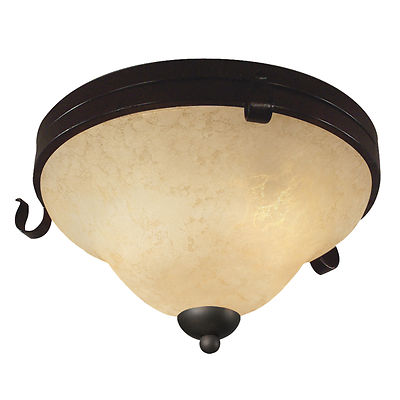 Matte Coffee And Golden Mottle Glass Flush Mount Ceiling Light $240