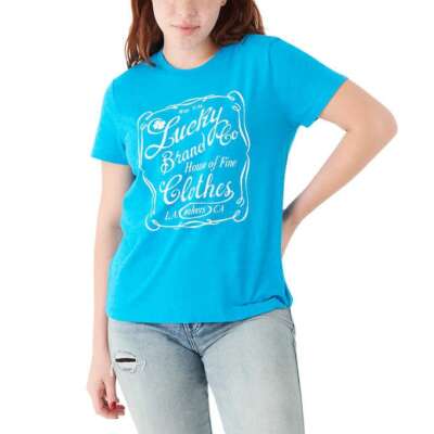 NEW   Lucky Jeans Brand House of Fine Clothes Blue Bird Women's TShirt Size L/XL