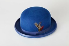 Men's Capas Royal Blue Derby Bowler Hat