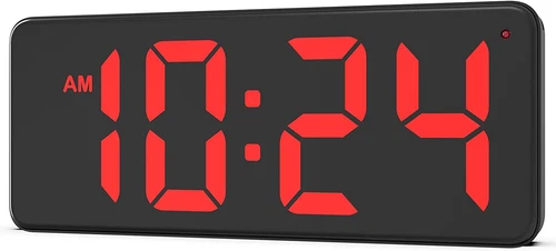 LED Digital Wall Clock with Large Display & Big Digits w/ Auto-Dimming Feature