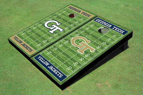 Georgia Tech Alternating Football Field Custom Cornhole Boards
