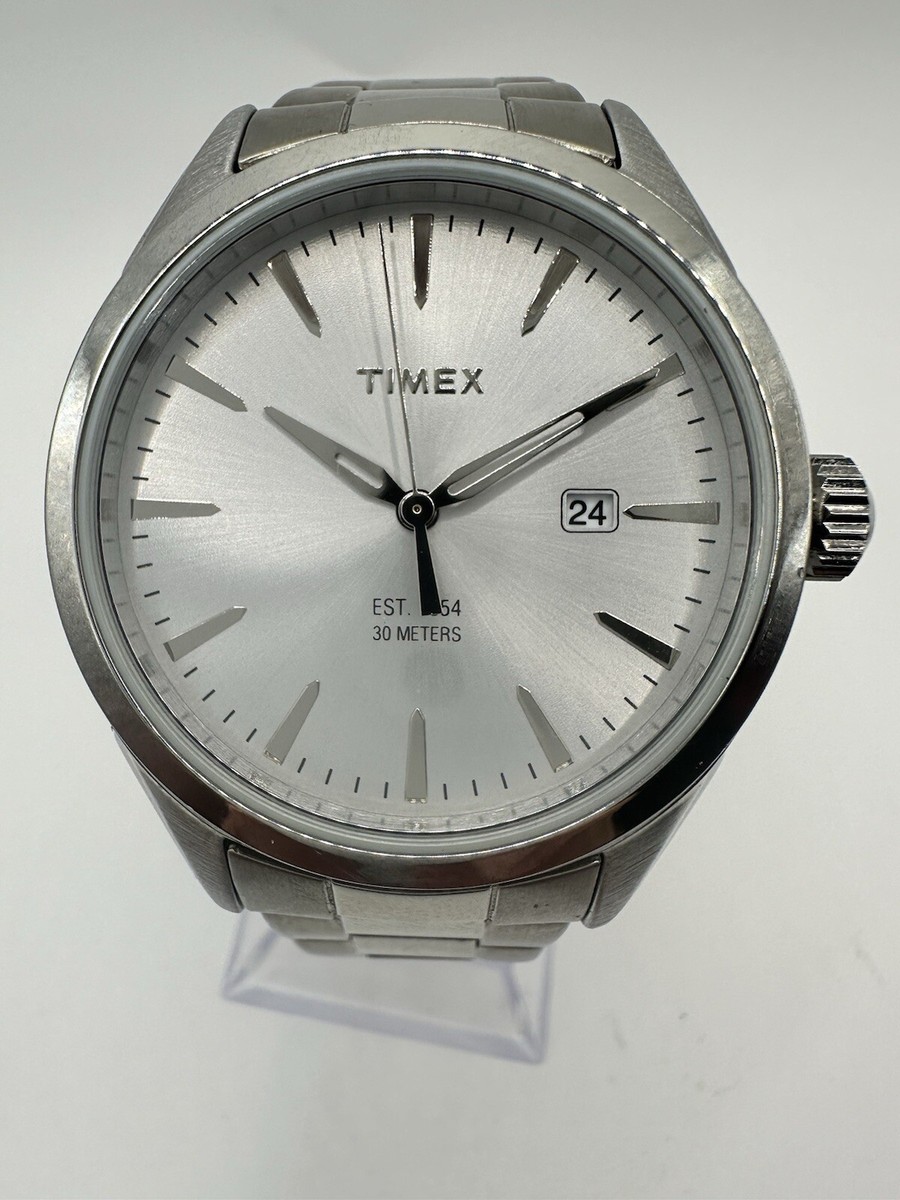 Timex Men's Chesapeake Quartz Silver Dial Stainless Steel Watch TW2P77200  Minty
