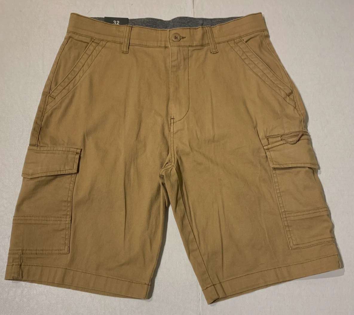 NWT DENALI Men's Stretch Waist Band Cargo Shorts D435140M Desert Camel All Size