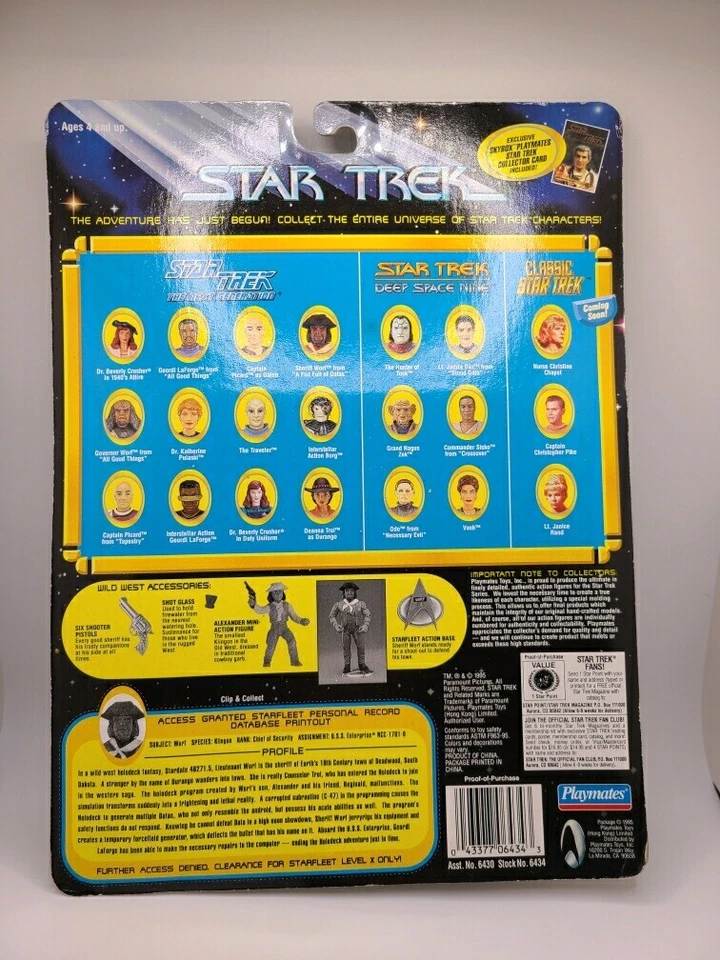 Star Trek The Next Generation Sheriff Worf & Kid Western Attire Holodeck Series Foto 2 de 2