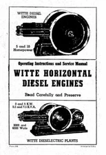 Witte Horizontal Diesel Engines Engine Motor Book Manual 