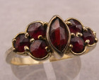 Ring Silber 900 vergoldet seltenes verziertes altes Prachtstück mit Granat