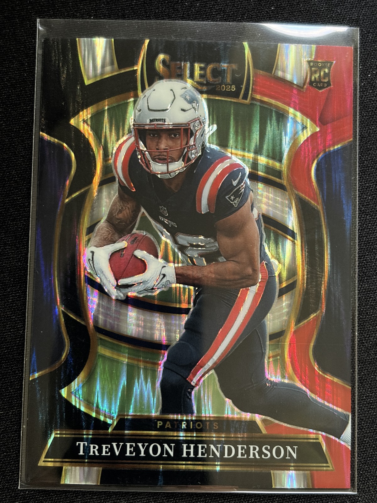 2025 Panini Select #78 TreVeyon Henderson Black and Blue Prizm Shock Rookie