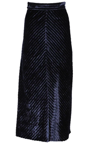 MAXI GONNA PRADA NAVY 2020 VELLUTO IT 40 UK 8