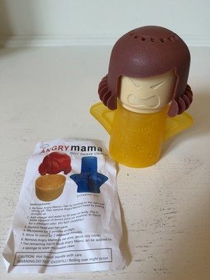 Angry Mama Microwave Cleaner Steam Cleaner Yellow with Instructions
