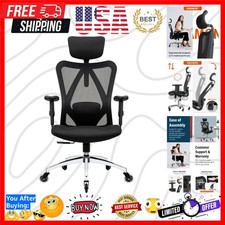 Ergonomic Office Chair - Adjustable Desk Chair with Lumbar Support and Roller...