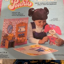 Vintage Poochie Playset 1985 Whitman Vinyl Dress Up Paper Doll Scene Incomplete