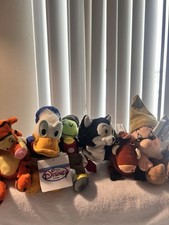 Disney Store Lot Mini Bean Bag Plush Lot Pumba Tigger Figaro Donald Duck Jimmy
