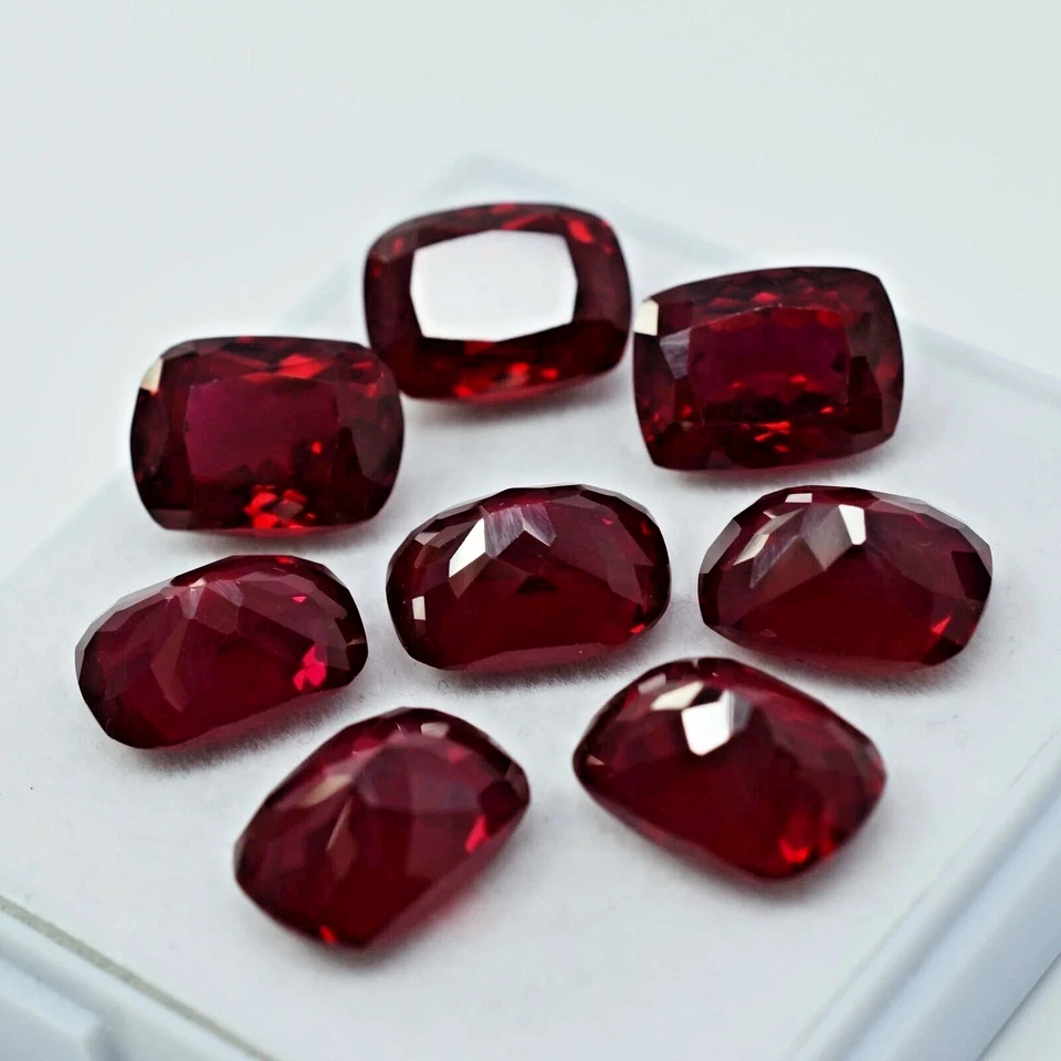 200Ct Natural Burmese Red Ruby Flawless LOT Cushion Cut Loose Gemstone Certified - Image 2 of 4