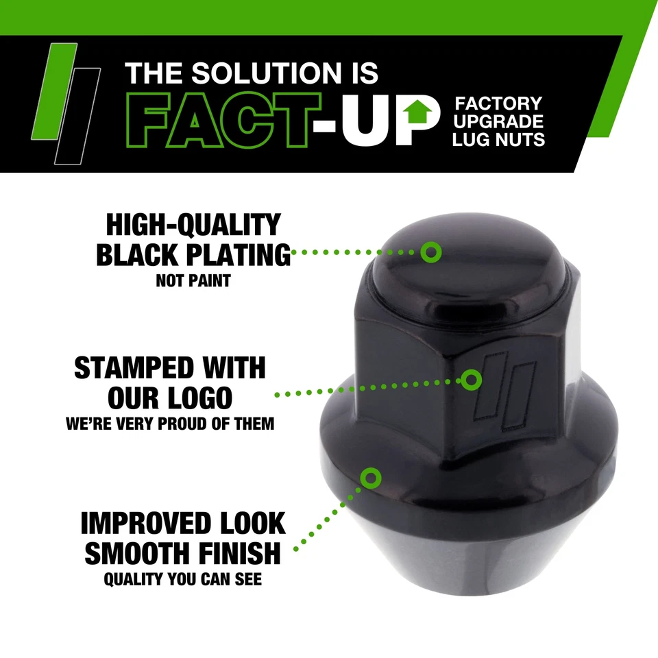 Black Lug Nuts for 1998-2000 Isuzu Amigo with Factory Wheels - Image 4 of 4