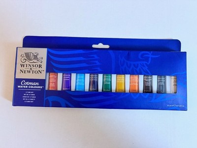 Winsor & Newton 390636 Cotman Water Color Paint, Set of 12, 8ml Tubes NEW