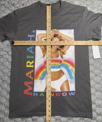 New Mariah Carey Rainbow T-Shirt Gray Charcoal Album Cover Size