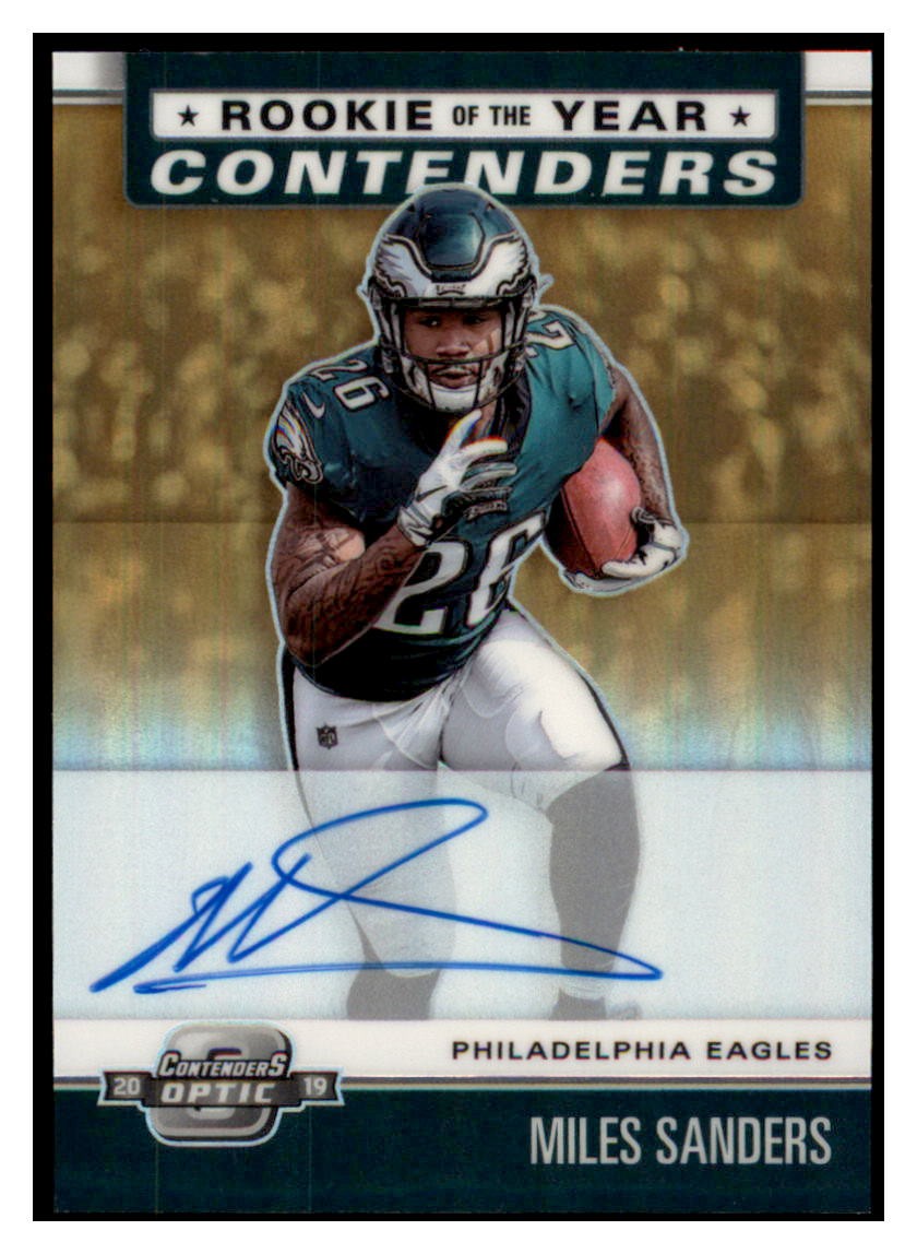 Miles Sanders Panini Contenders Optic Rookie of the Year Contenders Autographs #MS Orange