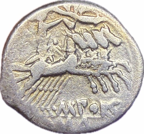 Roman Republic Silver Denarius M PORCI Dioscuri Horsemen 125BC Coin
