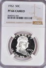 1952 Franklin Half Dollar Proof NGC PF 66 CAMEO PR 66 CAM Frosty Silver Coin 50C