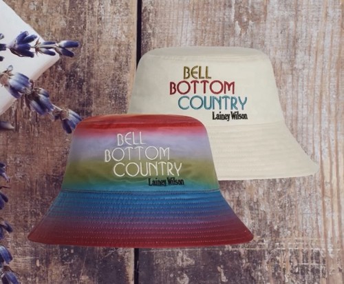 LAINEY WILSON Bell Bottom Country Bucket Hat, Embroidered Rainbow REVERSIBLE