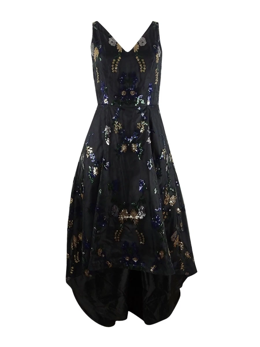 black formal dress maxi Scala 61310 Long Sleeve Prom Sequin Formal Dress