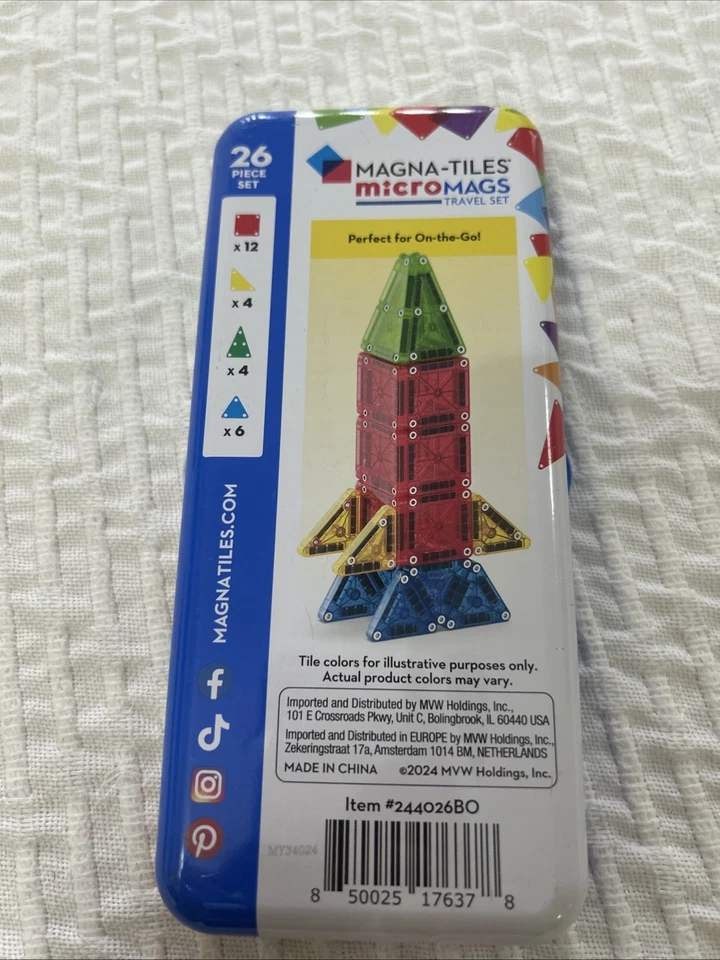 MAGNA-TILES microMAGS Travel Set  26-Piece Magnetic Construction Set - Image 2 of 4