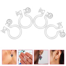 50Pcs Invisible U Type Plastic Earring Clips for Non Pierced Ear Conversion