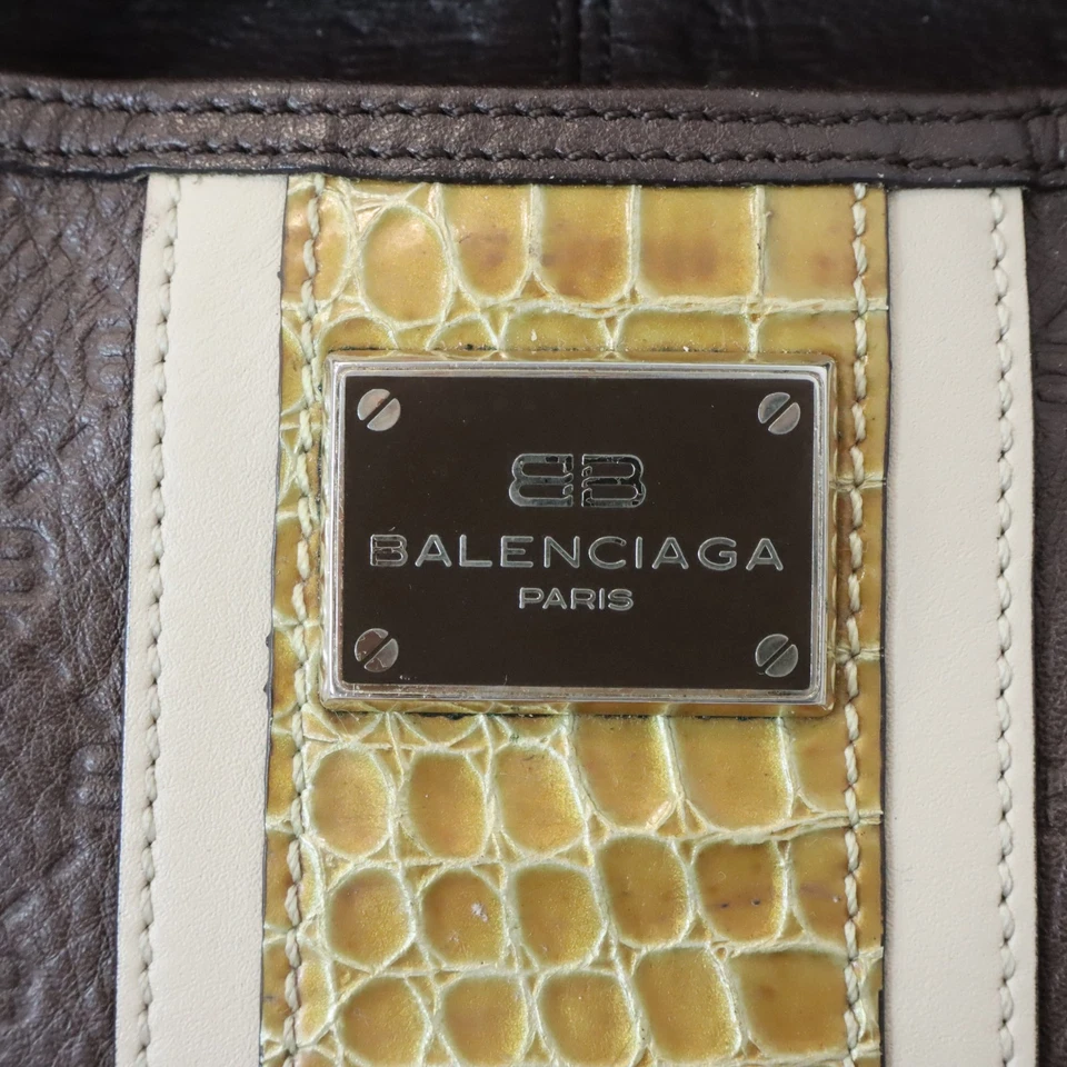 Vintage Balenciaga Paris City Bag Brown Leather Embossed BB Shoulder Bag KumKang - Image 4 of 4