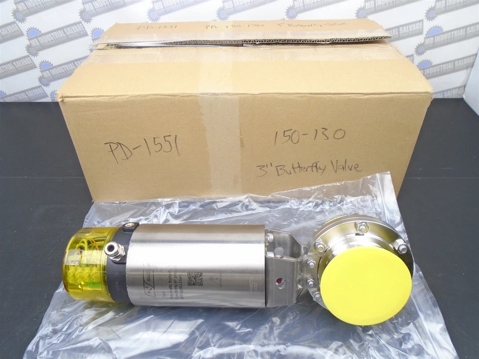 KL BioClean - 150-130 - VÁLVULA MARIPOSA NEUMÁTICA 3" - 316SS 6bar/87 psi (NUEVA) Foto 3 de 4