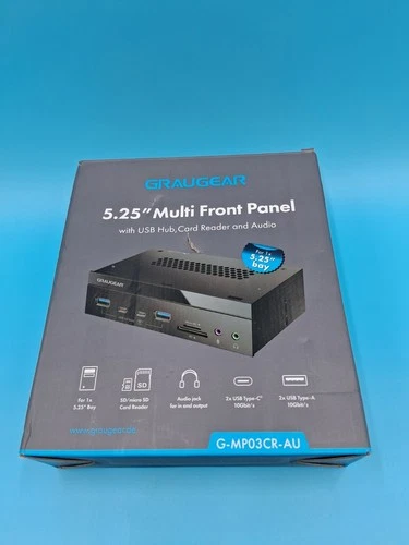 GrauGear 5.25" Multi Front Panel W/ Usb Hub Card Reader & Audio G-MP03CR-AU RT17