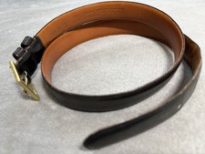 Vtg Coach Leather Belt Brass Buckle 34 33-36 New York City USA Made Black 7601