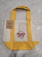 New w/ Tag! YELLOW - Trader Joe's Limited Edition Mini Canvas Tote Bag!