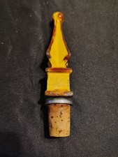 Ancien bouchon de bouteille de vin en fonte en liège 5" 1960 RARE