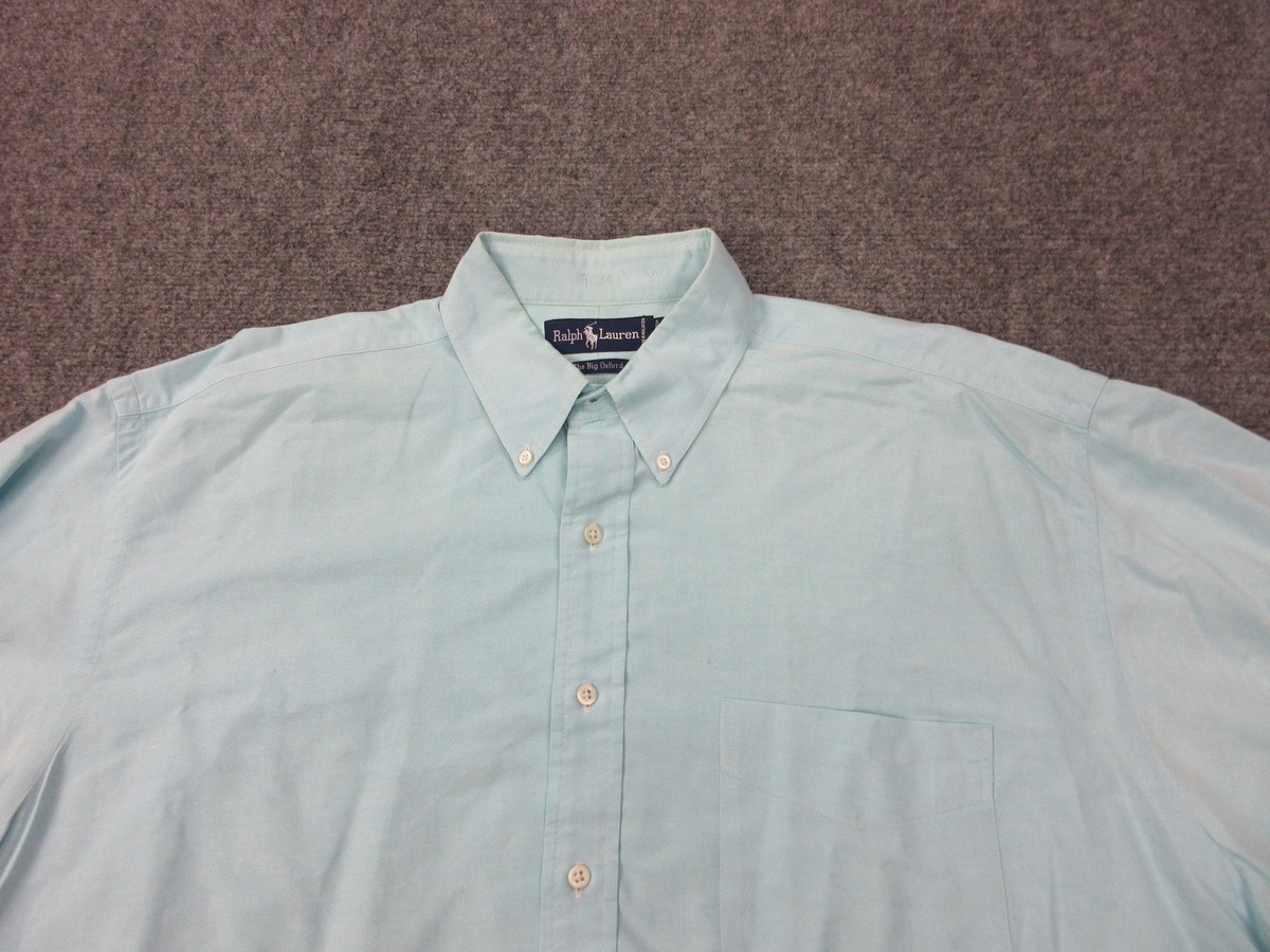 Vintage Ralph Lauren Shirt Mens Big XL Blue Cotton Big Oxford
