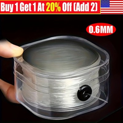 3 Roll Elastic String for Bracelets,0.6mm Stretch Bead Cord,120m USA white