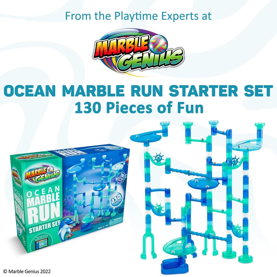 Marble Run Starter Set - (80 Translucent Pieces and 50 Glass Marbles) - Image 2 of 4