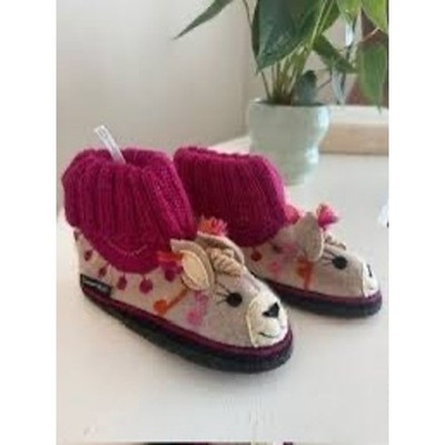 NEW Garnet Hill Kids Llama Wool Slipper Boots Size 1