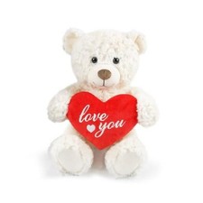 8.6 Inch Teddy Bear with Heart, Soft Stuffed Plush Animal, Cute Toy for White