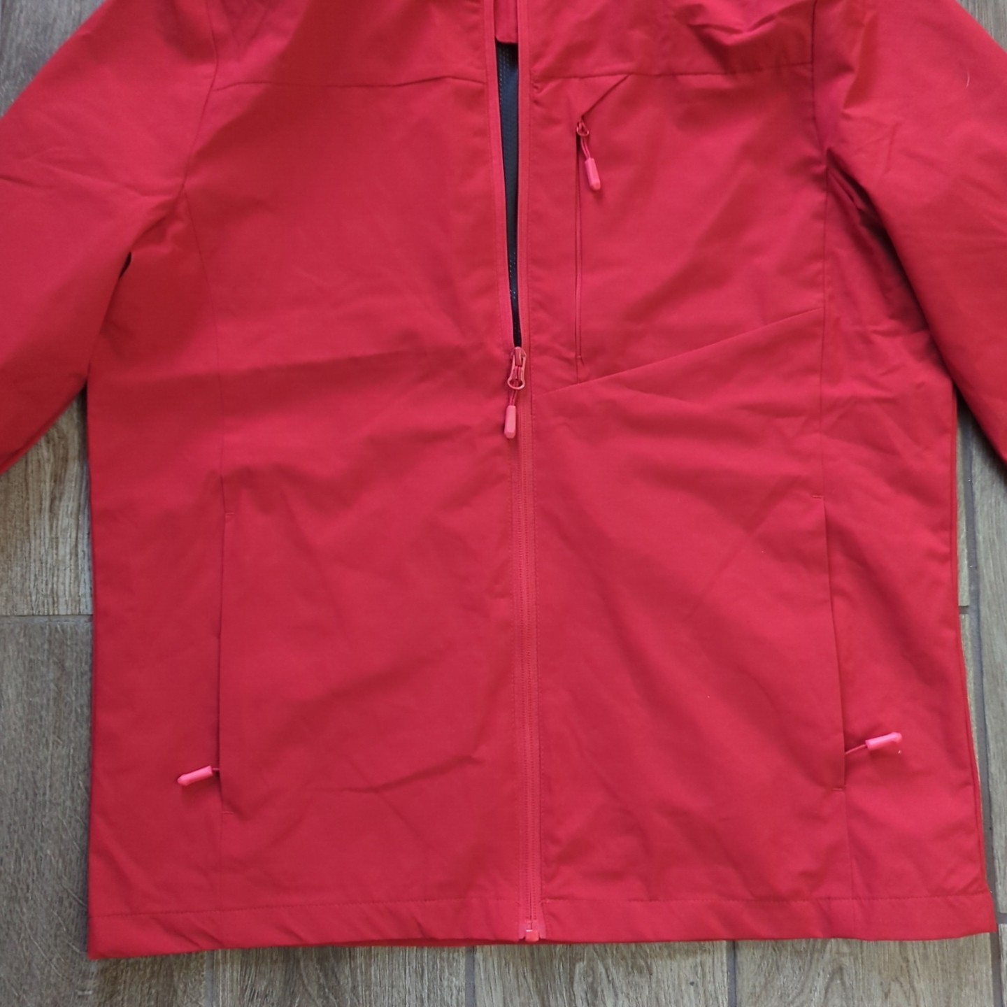 Unbranded Windbreaker Red Basic Medium Zip Up Hoo… - image 3