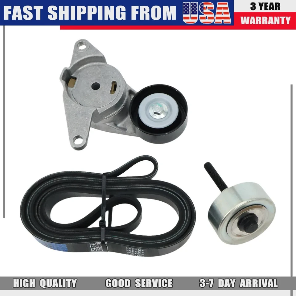 Serpentine Belt Component Kit for GMC Acadia Buick Enclave Chevy Traverse 3.6L Foto 3 de 4