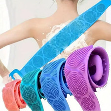 Silicone Shower Brush Body Scrubber Exfoliating Back Massage Bath Sponge
