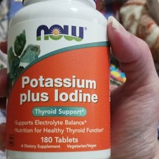 NOW Foods Potassium  Iodine Thyroid Support 180 Tablets
