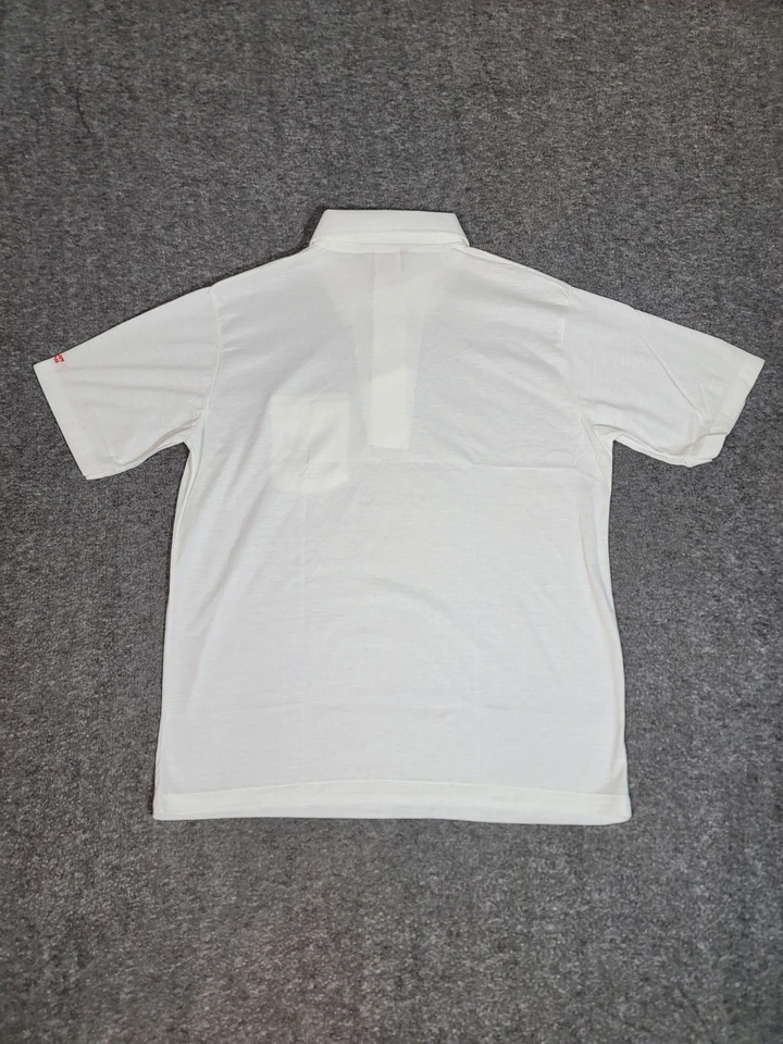 Polo de golf State Farm de colección años 80 para hombre talla XL blanco con logotipo bordado en el brazo Foto 2 de 4
