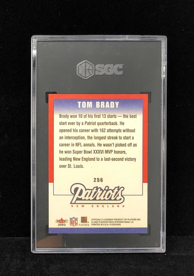 Tom Brady 2002 Fleer Building Blocks SGC 10 #256 New England Patriots LOW POP - Image 2 of 2