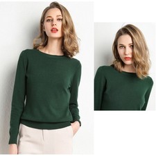 Ladies Crew Neck Blend Jumper Brown Cream Blue Red Pink Sweater Soft Knit S-3XL