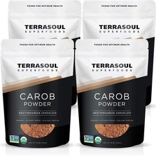 Organic Carob Powder, 4 Lbs (4 Pack) - Cocoa Powder Alternative | High in Fiber